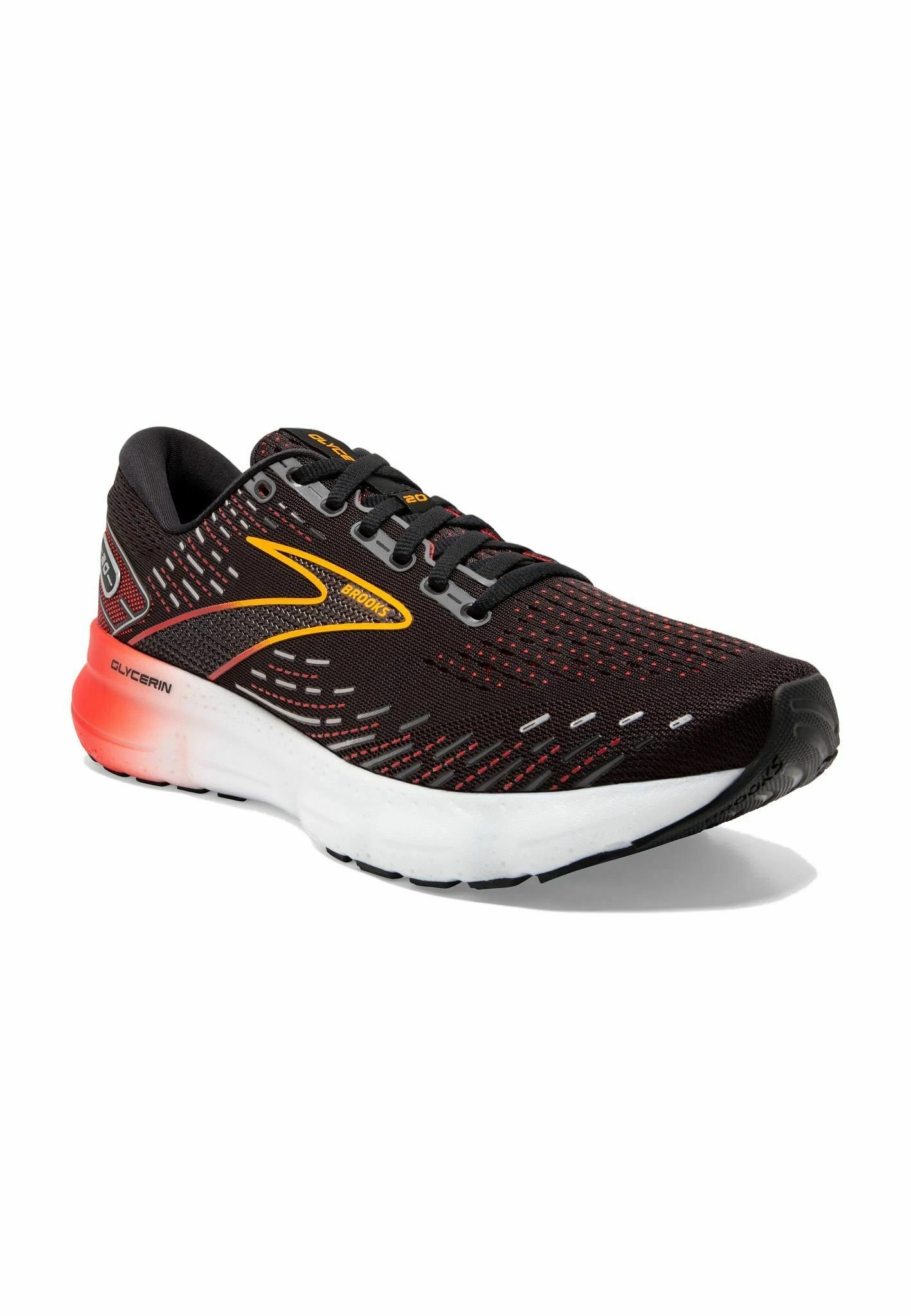 BROOKS Glycerin 20 - Hardloopschoenen Neutraal - Black Blackened Pearl Fiery Red 4 BROOKS Glycerin 20 - Hardloopschoenen Neutraal - Black Blackened Pearl Fiery Red - Afbeelding 2