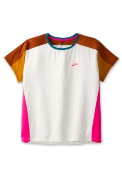 BROOKS Sprint Free Short Sleeve 2.0 - T-Shirt Basic - Lightest Sky Ochre Fuchsia -BrooksRunner 0ee4f217b527416e934efa18e07d1616