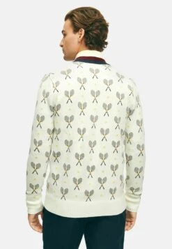 Supima Racquet Jacquard Pattern - Vest - Open White 10 Supima Racquet Jacquard Pattern - Vest - Open White -BrooksRunner 10ad2fd7db044b328ede312aee8effcc