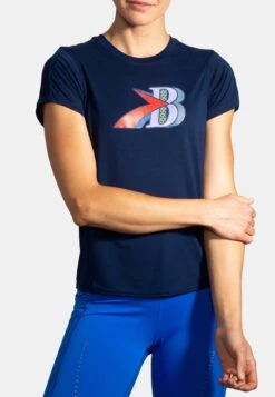 Distance Graphic Short Sleeve - T-Shirt Print - Navy Brooks B -BrooksRunner 13963aa3566645c59449eeeda201b5f3