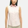 Fitted Non Iron Stretch Supima Sleeveless- Top - Medium Pink 2 Fitted Non Iron Stretch Supima Sleeveless- Top - Medium Pink -BrooksRunner 2aaedba785a14145b21de3377b30ad2b