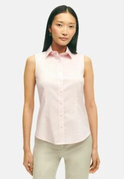 Fitted Non Iron Stretch Supima Sleeveless- Top - Medium Pink