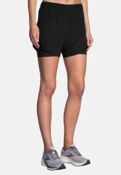 BROOKS Chaser 5" 2-In-1 Short - Korte Broeken - Black