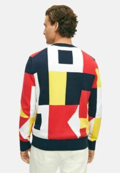 Supima Nautical Flag Crewneck - Trui - Open Blue -BrooksRunner 317dd6bb246f4db2a787940dcc62370e