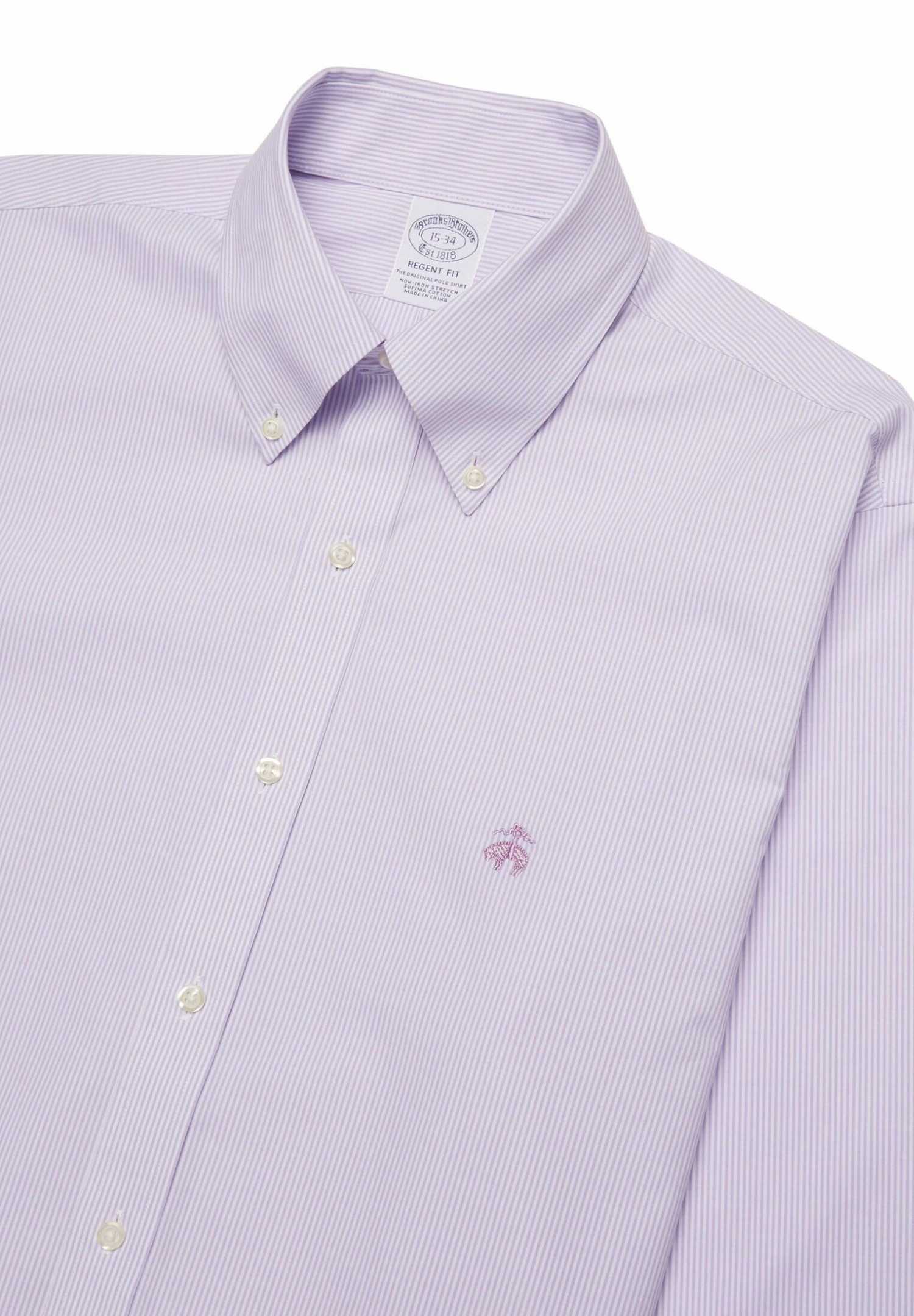Regular Fit Non Iron Button Down - Overhemd - Light Pastel Purple 4 Regular Fit Non Iron Button Down - Overhemd - Light Pastel Purple - Afbeelding 2