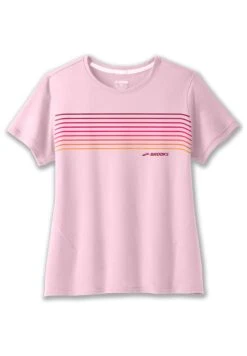 BROOKS Distance Short Sleeve- T-Shirt Print - Quartz Gradient Stripe -BrooksRunner 33deda837e384ef3a4c30bbf2f35963f