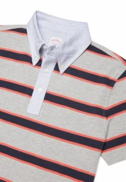 Rugby Stripe Pique - Poloshirt - Medium Grey -BrooksRunner 3d05edb129904630b7ac5fc7badfd2f8