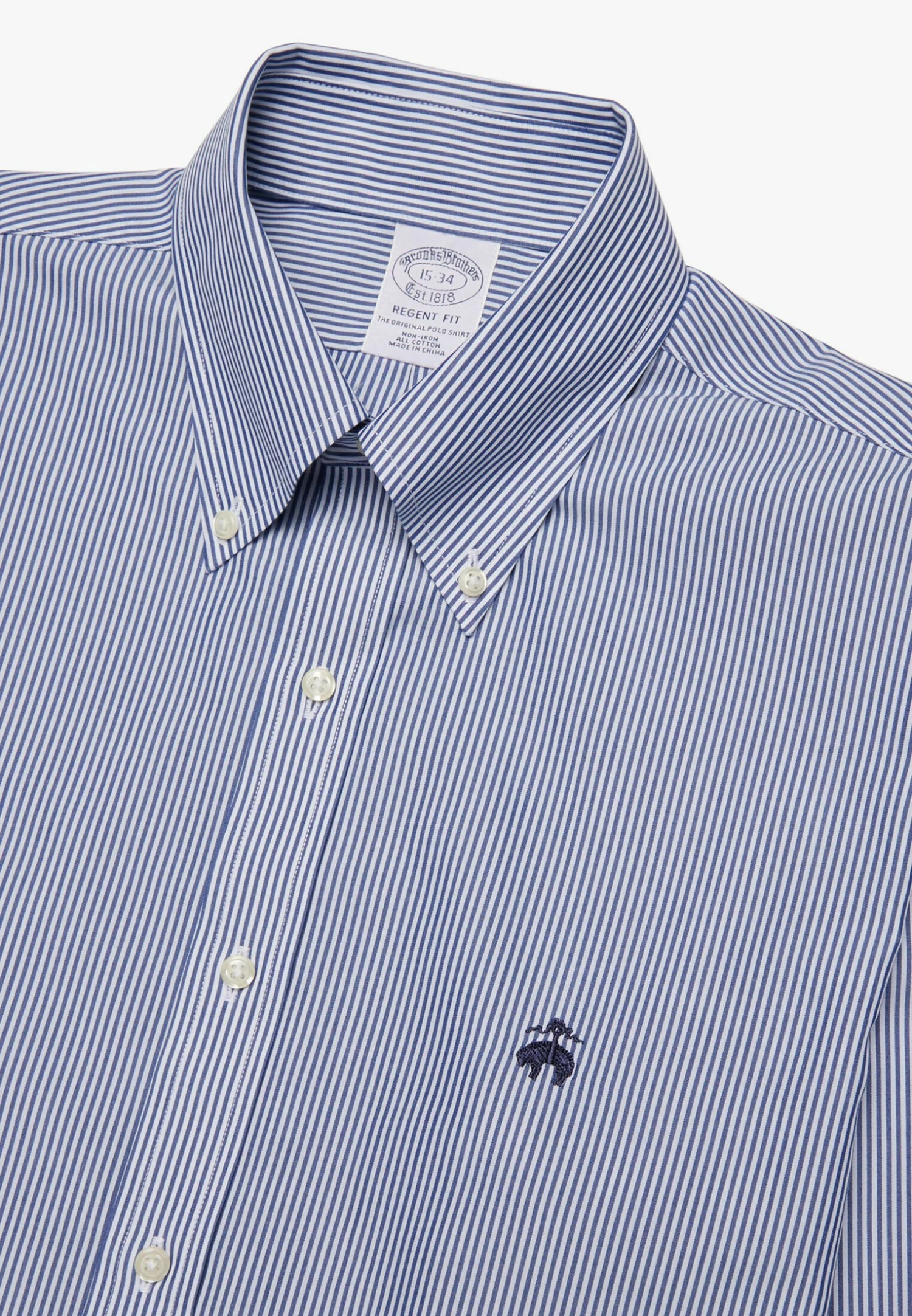 Regular Fit Supima Non-Iron Button Down - Overhemd - Blue 4 Regular Fit Supima Non-Iron Button Down - Overhemd - Blue - Afbeelding 2