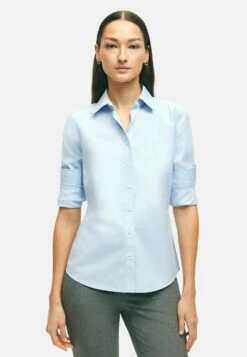 Stretch Supima- Overhemdblouse - Open Blue