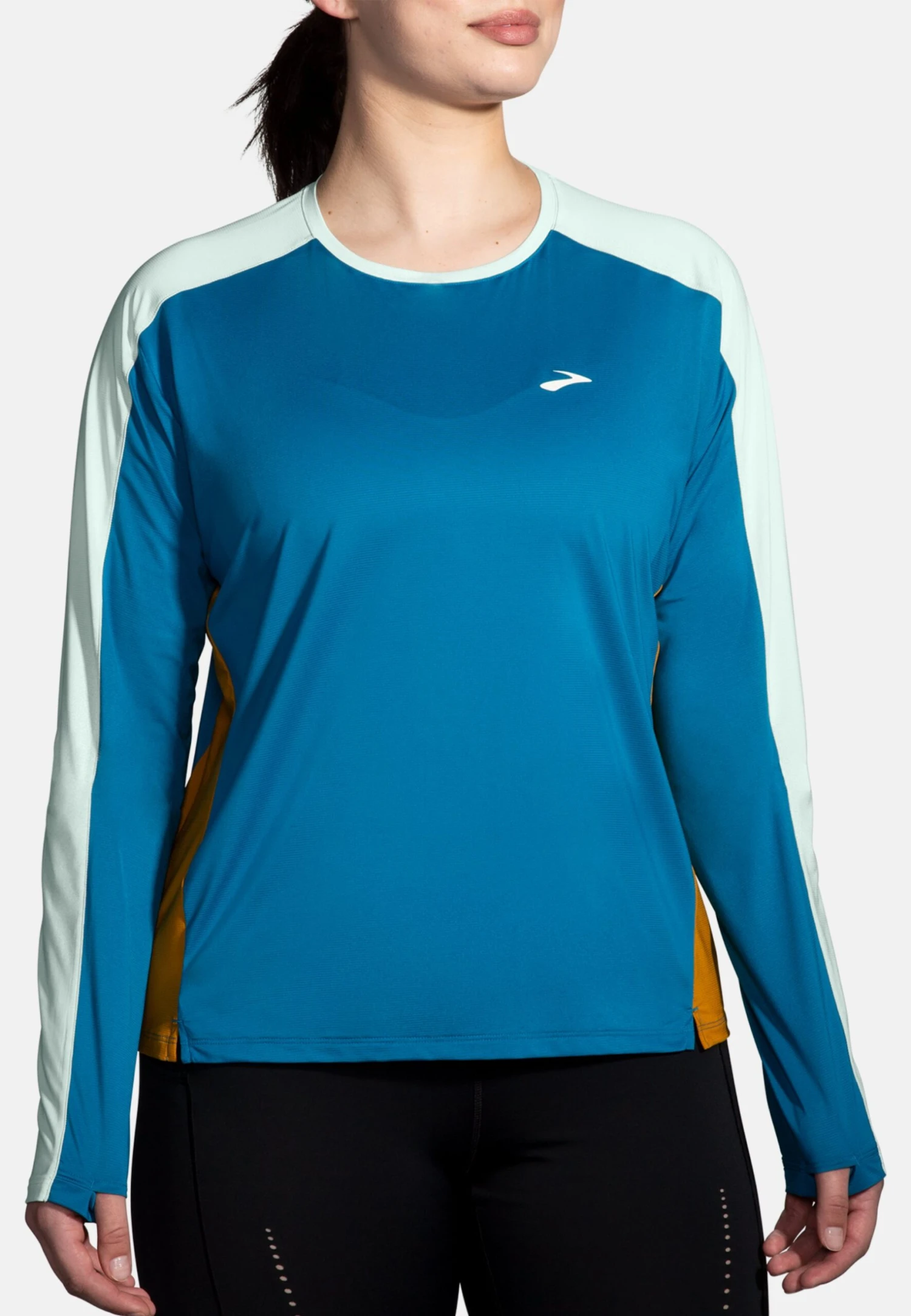 BROOKS Sprint Free Long Sleeve 2.0 - Longsleeve - Pacific Lightest Sky/Ochre 3 BROOKS Sprint Free Long Sleeve 2.0 - Longsleeve - Pacific Lightest Sky/Ochre