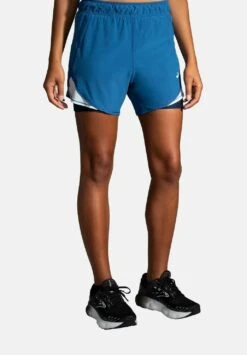 BROOKS Chaser 5" 2-In-1 Short - Korte Broeken - Blue Ash Ice Blue Navy