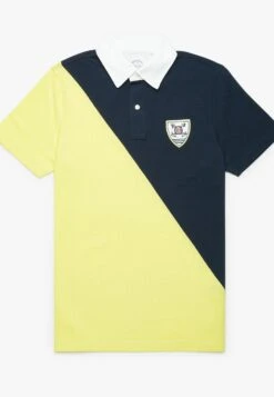 Slim Fit Color Block- Poloshirt - Open Blue