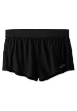BROOKS Sherpa 3" Split Short - Shorts - Black -BrooksRunner 6585bb078c1e46cbb4a26f7226730628