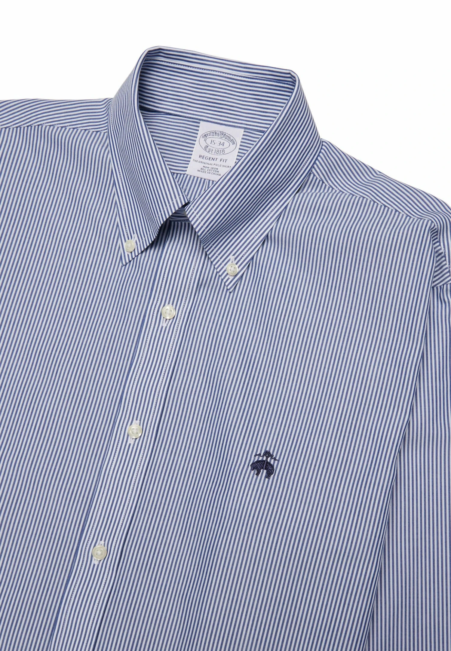 Regular Fit Supima Non-Iron Button Down - Overhemd - Blue 5 Regular Fit Supima Non-Iron Button Down - Overhemd - Blue - Afbeelding 3