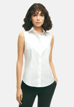 Fitted Non-Iron Stretch Sleeveless - Overhemdblouse - White