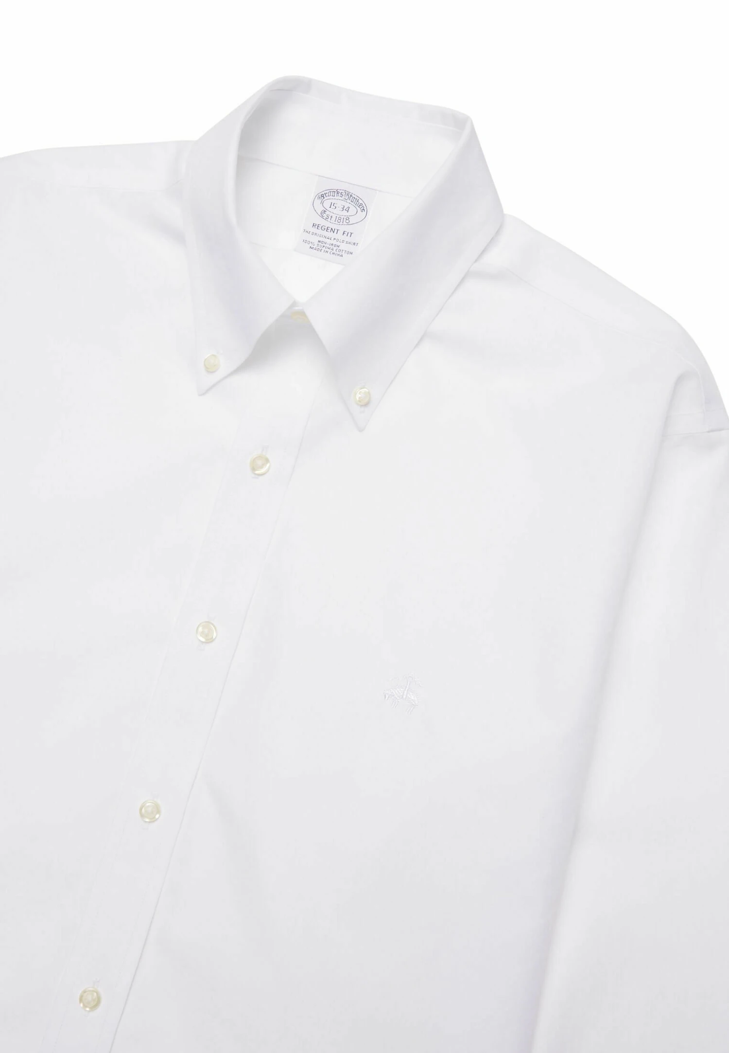 Regular Fit Non Iron Button Down- Overhemd - White 4 Regular Fit Non Iron Button Down- Overhemd - White - Afbeelding 2