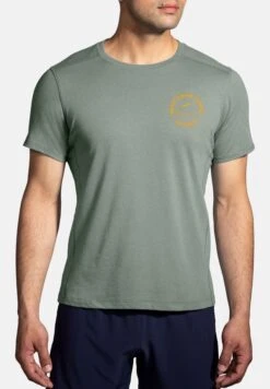 BROOKS Distance Short Sleeve 2.0 - T-Shirt Print - Pebble Run Happy Track