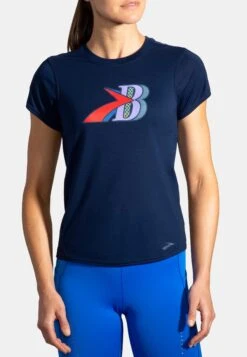 Distance Graphic Short Sleeve - T-Shirt Print - Navy Brooks B