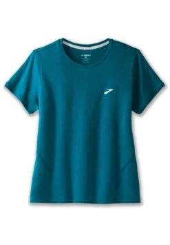 BROOKS Distance Short Sleeve- T-Shirt Print - Htr Lagoon -BrooksRunner 864e8a56ce6f415aa153b00331176eb6