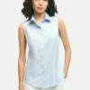 Non Iron Stretch Supima Sleeveless - Overhemdblouse - Open Blue -BrooksRunner 9433f69d4e7445678e9fdfb1ada1b6f7