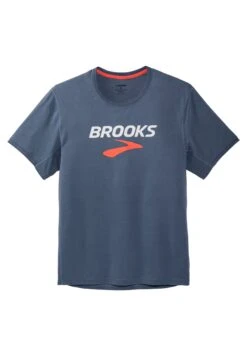 Distance Graphic Short Sleeve - T-Shirt Print - Heather Dusk Brooks Logo -BrooksRunner 9479f4b0140c4c19931f5a65ecd7553a