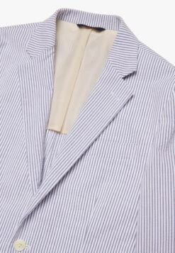 Milano Fit Seersucker - Halflange Jas - Blue -BrooksRunner 95814fb390c4404fb16c01c4e5d215dd