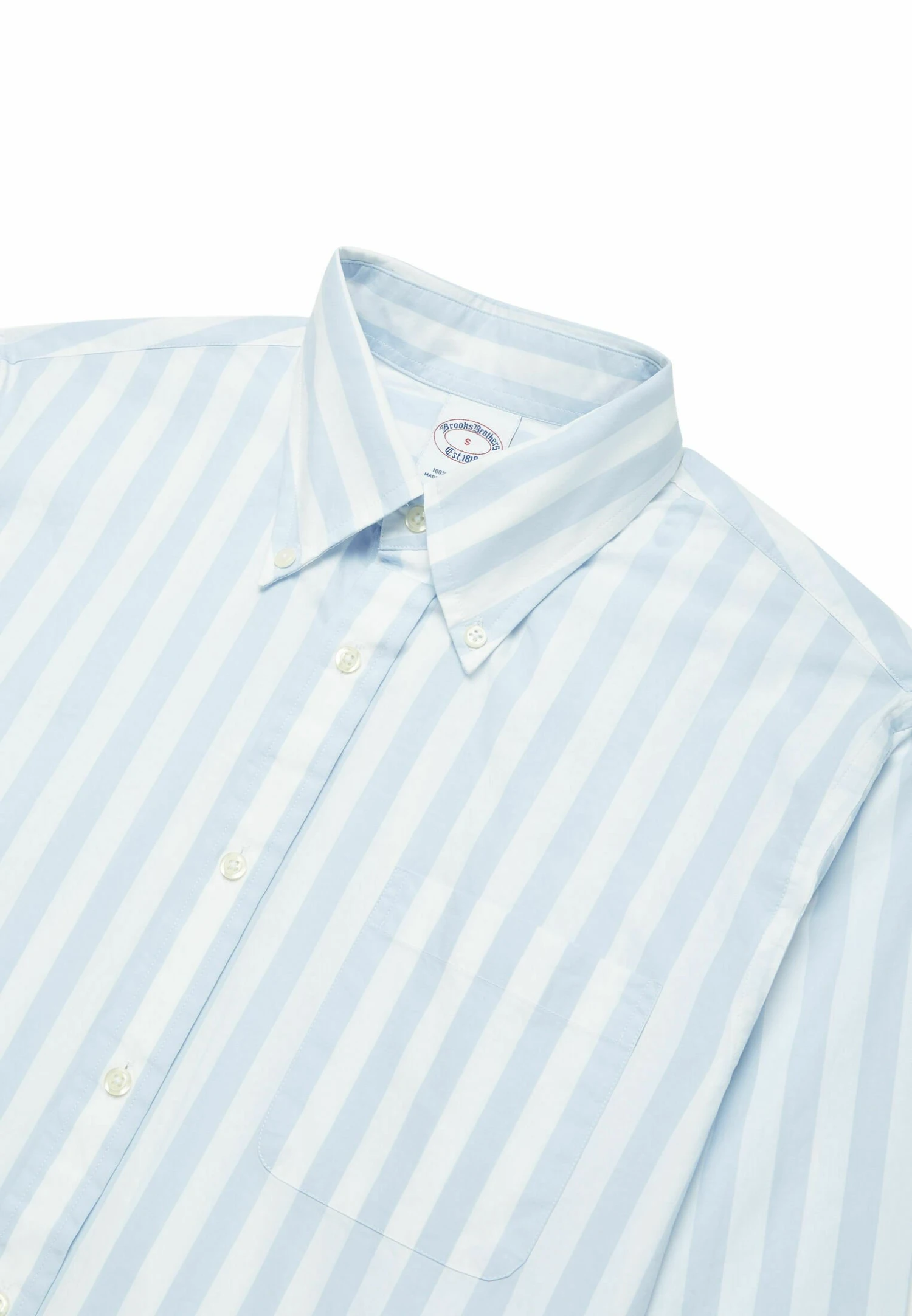 Poplin Striped Button Down Collar - Overhemd - Light Pastel Blue 4 Poplin Striped Button Down Collar - Overhemd - Light Pastel Blue - Afbeelding 2