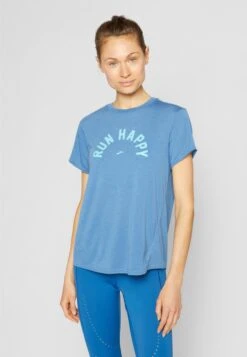 BROOKS Distance Graphic Short Sleeve - T-Shirt Print - Heather Blue Ash Run