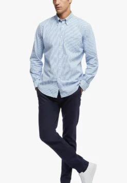 Seersucker- Overhemd - Light Blue -BrooksRunner bf91ddabd20643cd874f060b92dbd5fb