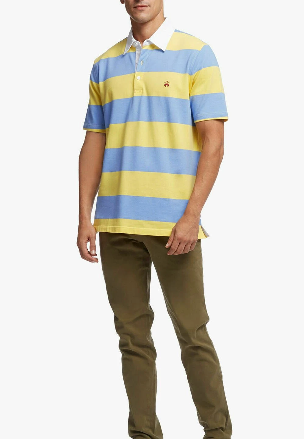Rugby - Poloshirt - Light Blue/Yellow Stripes 5 Rugby - Poloshirt - Light Blue/Yellow Stripes - Afbeelding 3