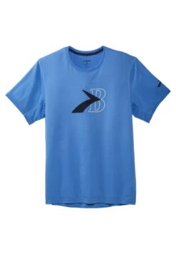 BROOKS Distance Graphic Short Sleeve - T-Shirt Print - Vivid Blue Flying B -BrooksRunner daaa8656880548d484efdebea53cb6ae