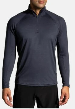 BROOKS Dash 1/2 Zip - Longsleeve - Heather Concrete