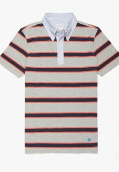 Rugby Stripe Pique - Poloshirt - Medium Grey -BrooksRunner dfbb46f1b7234e4996f49f623ba21790