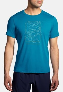 BROOKS Distance Short Sleeve 2.0 - T-Shirt Print - Pacific Br Trail Run