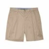 Stretch Pleat Front - Shorts - Beige Khaki