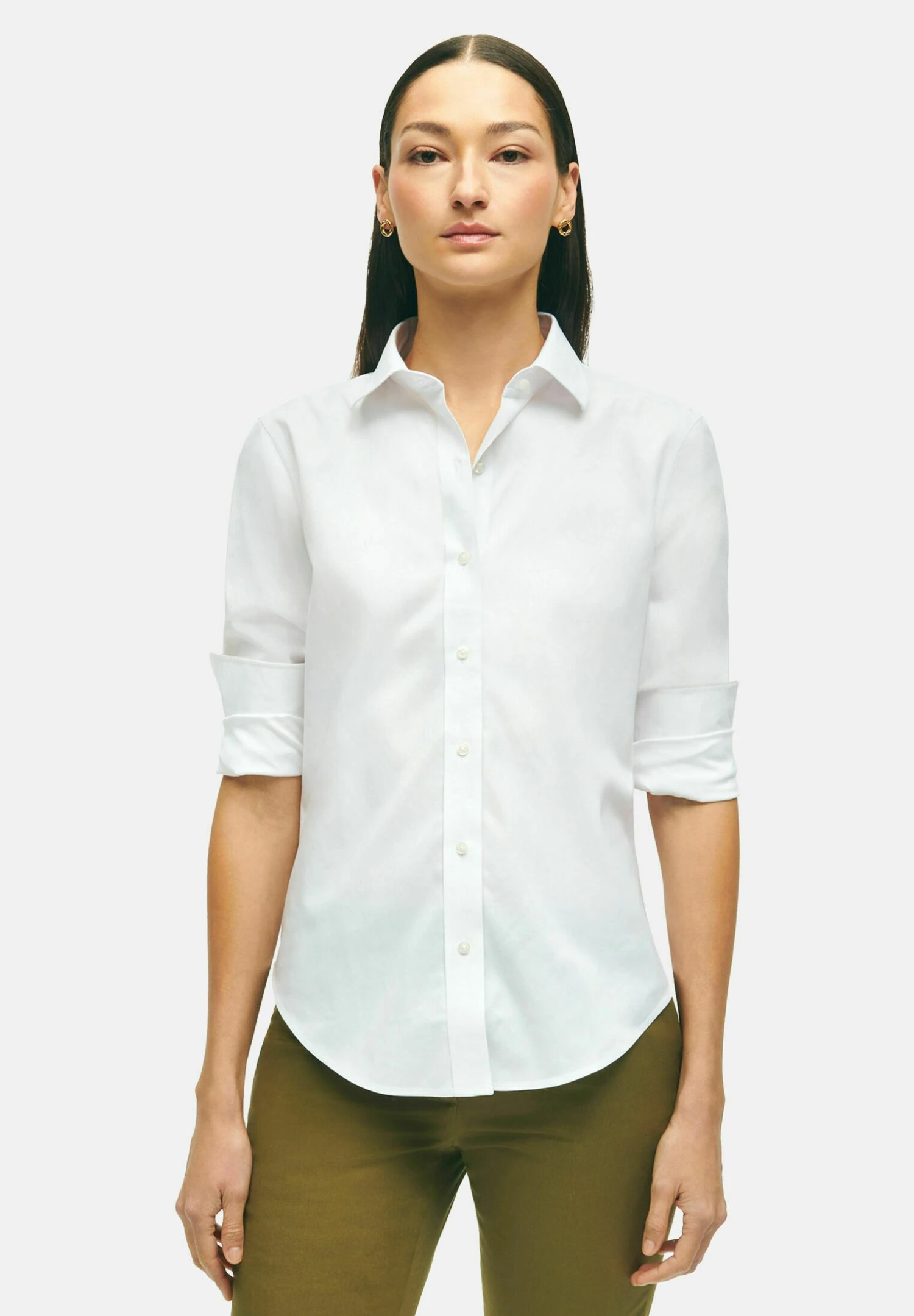 Non-Iron Stretch Supima - Overhemdblouse - White 3 Non-Iron Stretch Supima - Overhemdblouse - White