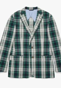 Classic-Fit Madras - Halflange Jas - Open Green -BrooksRunner f7e34bb3b95a4ad5a2d205a6cb392264