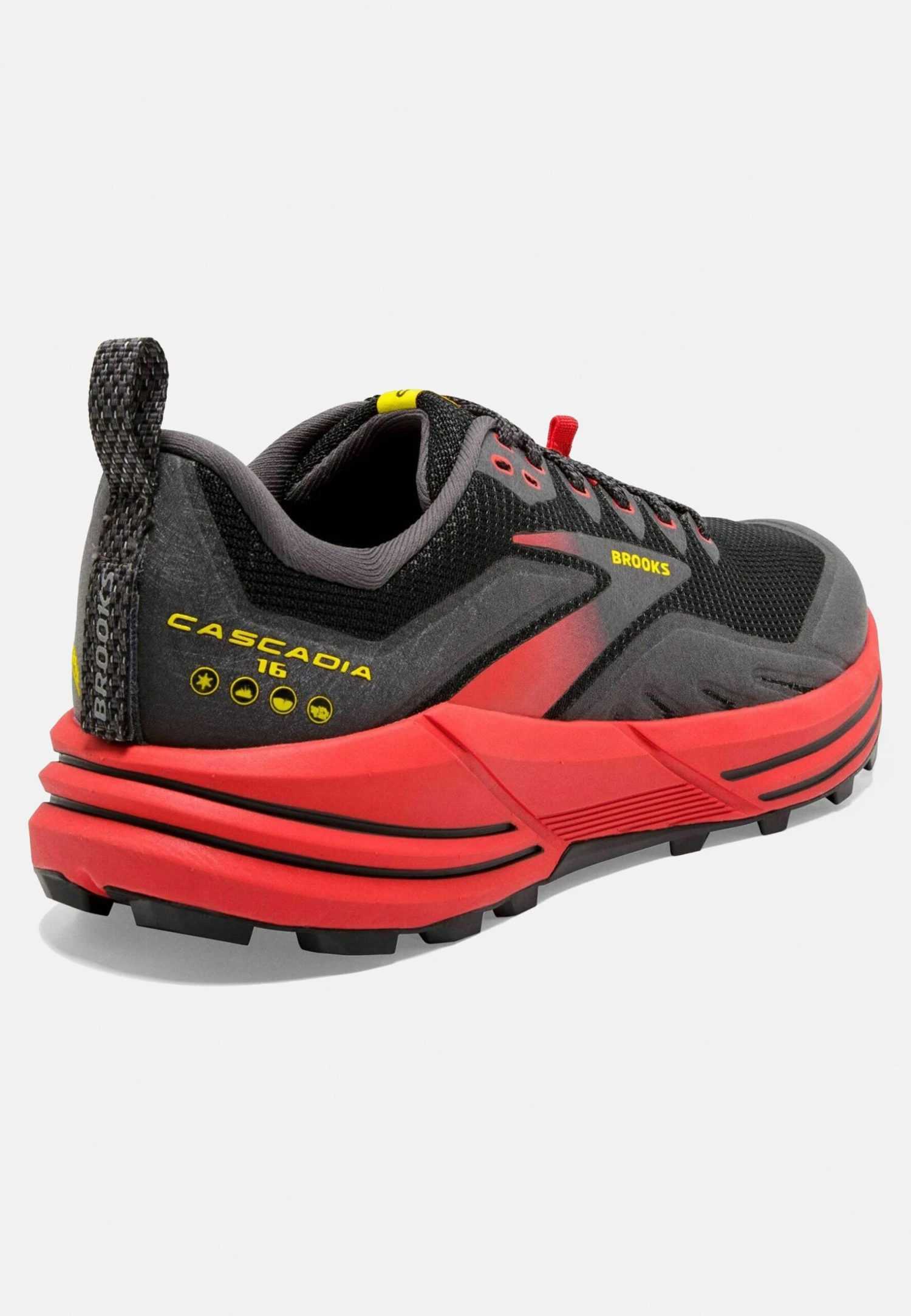BROOKS Cascadia 16 - Trail Hardloopschoenen - Black Fiery Red Blazing Yellow 8 BROOKS Cascadia 16 - Trail Hardloopschoenen - Black Fiery Red Blazing Yellow - Afbeelding 6