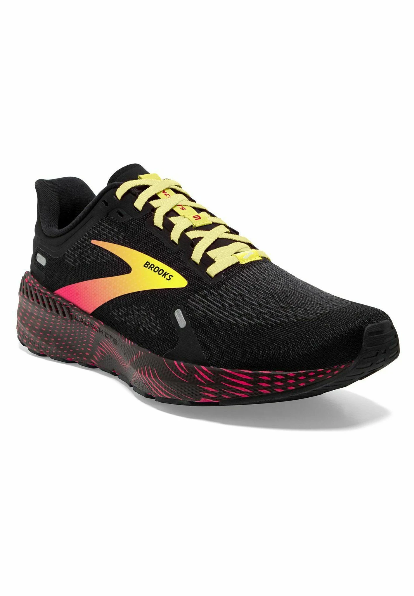 BROOKS Launch Gts 9 - Stabiliteit Hardloopschoenen - Black Pink Yellow 4 BROOKS Launch Gts 9 - Stabiliteit Hardloopschoenen - Black Pink Yellow - Afbeelding 2